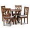 Baxton Studio Irene Grey Upholstered and Walnut Wood 5-Piece Dining Set 173-9882-10899 - alternate 1